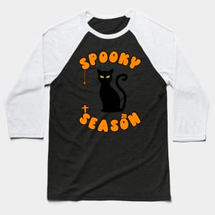 Spooky Season Black Cat Baseball T-Shirt